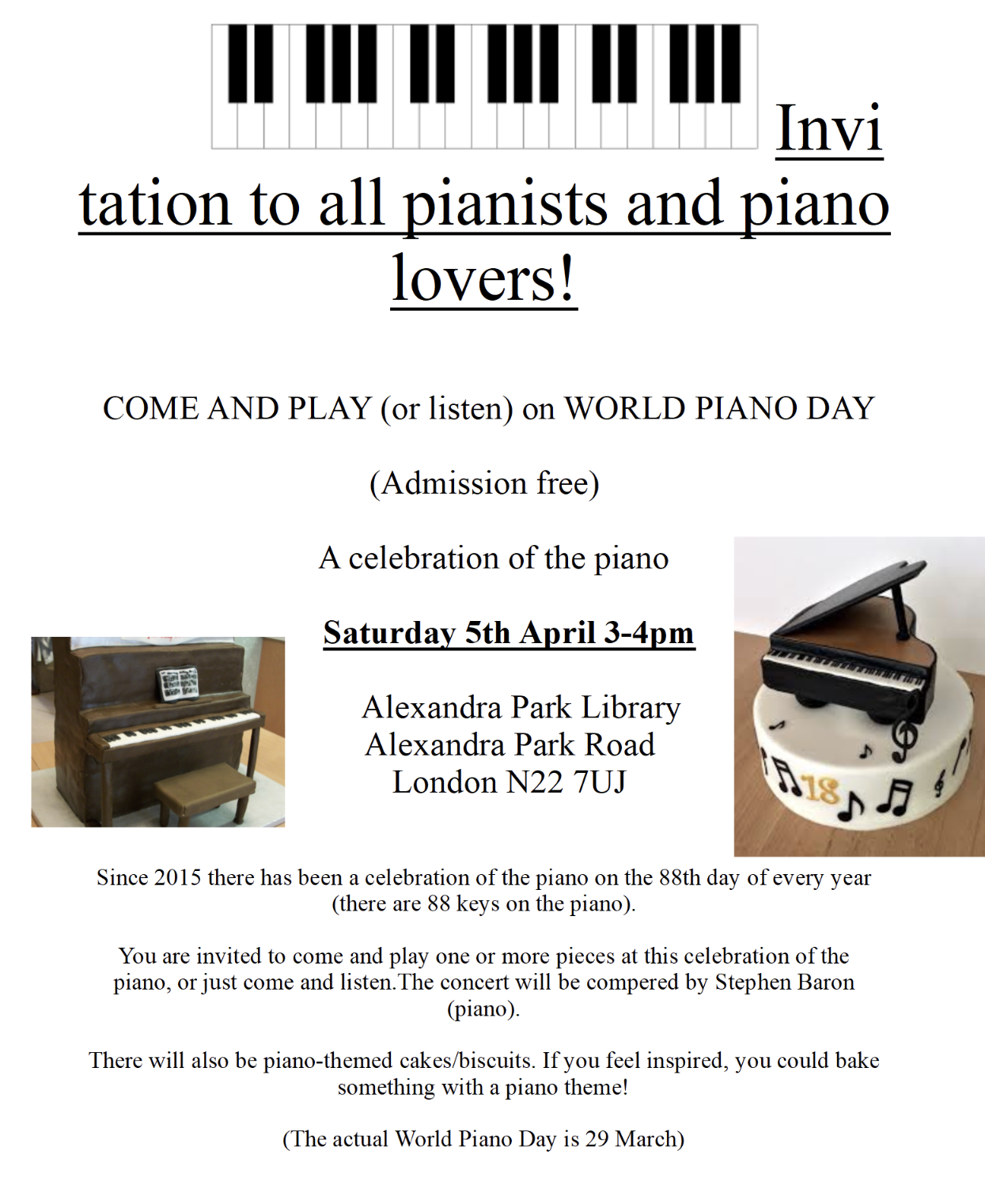 Come and Play on World Piano Day!