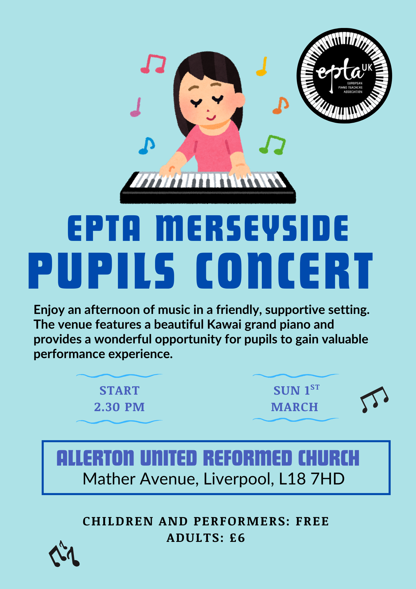 EPTA Merseyside - Pupils Concert!